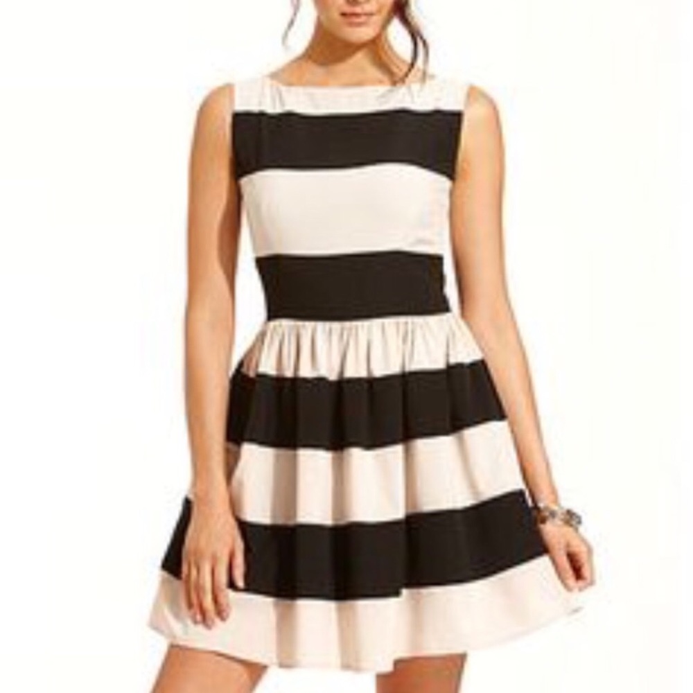 Striped Fit and Flare Dress